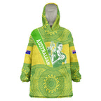 Australian Diamonds Netball Wearable Blanket Hoodie Indigenous Aboriginal Art Style Dot Pattern Graphics
