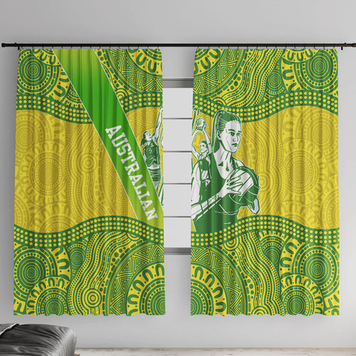 Australian Diamonds Netball Window Curtain Indigenous Aboriginal Art Style Dot Pattern Graphics