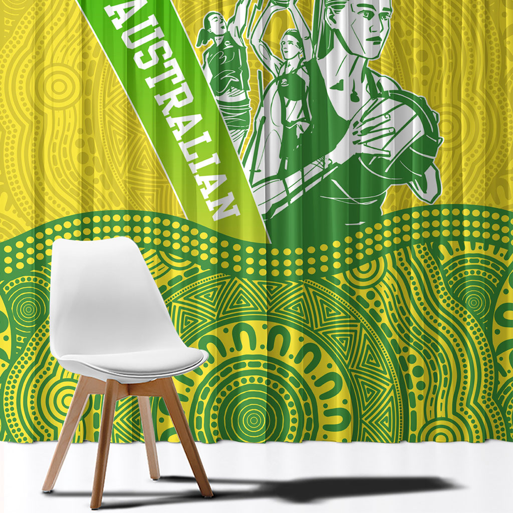 Australian Diamonds Netball Window Curtain Indigenous Aboriginal Art Style Dot Pattern Graphics