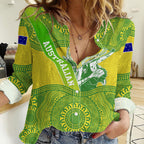 Australian Diamonds Netball Women Casual Shirt Indigenous Aboriginal Art Style Dot Pattern Graphics