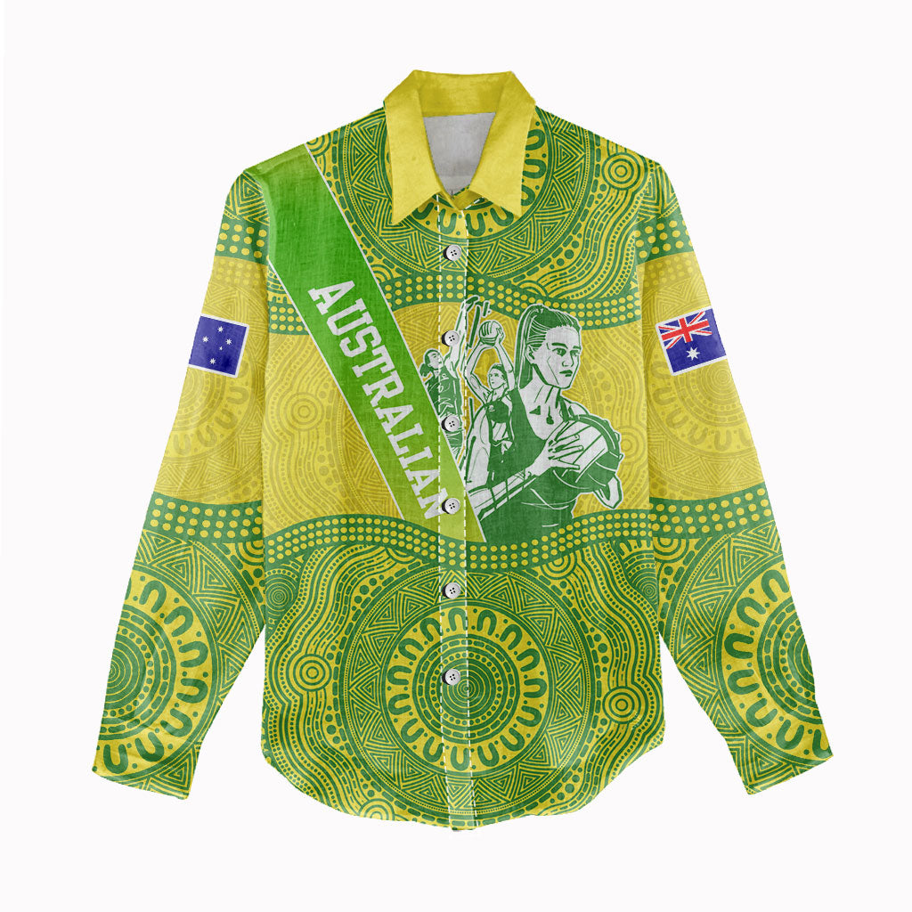 Australian Diamonds Netball Women Casual Shirt Indigenous Aboriginal Art Style Dot Pattern Graphics