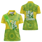 Australian Diamonds Netball Women Polo Shirt Indigenous Aboriginal Art Style Dot Pattern Graphics