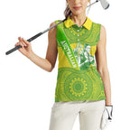 Australian Diamonds Netball Women Sleeveless Polo Shirt Indigenous Aboriginal Art Style Dot Pattern Graphics