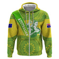Australian Diamonds Netball Zip Hoodie Indigenous Aboriginal Art Style Dot Pattern Graphics