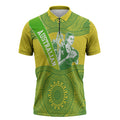 Australian Diamonds Netball Zipper Polo Shirt Indigenous Aboriginal Art Style Dot Pattern Graphics