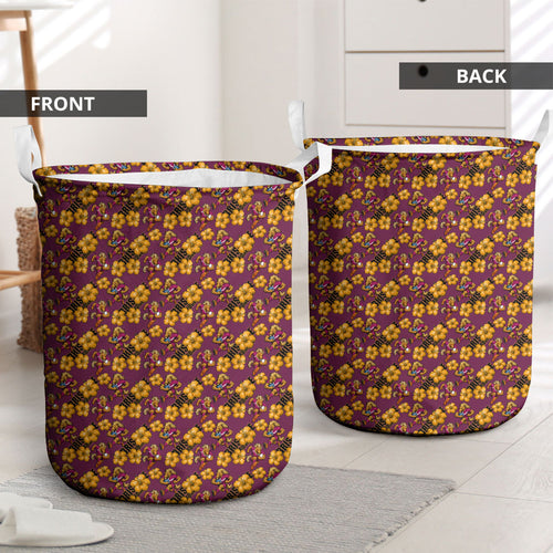 Brisbane Broncos Mascot Laundry Basket Tropical Hibiscus Floral Seamless Rugby Mascot