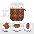 Brisbane Broncos Mascot AirPods Case Tropical Hibiscus Floral Seamless Rugby Mascot
