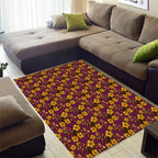 Brisbane Broncos Mascot Area Rug Tropical Hibiscus Floral Seamless Rugby Mascot