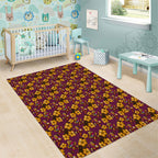 Brisbane Broncos Mascot Area Rug Tropical Hibiscus Floral Seamless Rugby Mascot