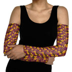Brisbane Broncos Mascot Arm Sleeves Tropical Hibiscus Floral Seamless Rugby Mascot