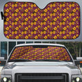 Brisbane Broncos Mascot Auto Sun Shade Tropical Hibiscus Floral Seamless Rugby Mascot