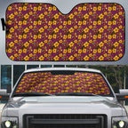 Brisbane Broncos Mascot Auto Sun Shade Tropical Hibiscus Floral Seamless Rugby Mascot