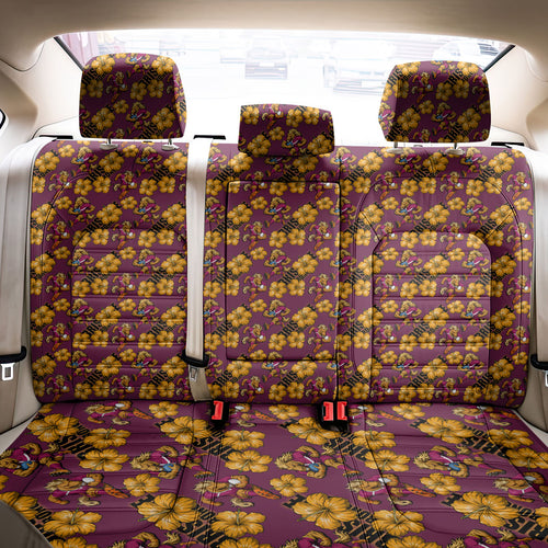 Brisbane Broncos Mascot Back Car Seat Cover Tropical Hibiscus Floral Seamless Rugby Mascot