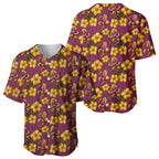 Brisbane Broncos Mascot Baseball Jersey Tropical Hibiscus Floral Seamless Rugby Mascot