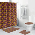 Brisbane Broncos Mascot Bathroom Set Tropical Hibiscus Floral Seamless Rugby Mascot