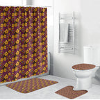 Brisbane Broncos Mascot Bathroom Set Tropical Hibiscus Floral Seamless Rugby Mascot