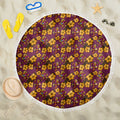 Brisbane Broncos Mascot Beach Blanket Tropical Hibiscus Floral Seamless Rugby Mascot