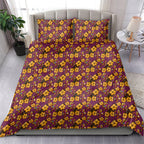 Brisbane Broncos Mascot Bedding Set Tropical Hibiscus Floral Seamless Rugby Mascot
