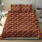 Brisbane Broncos Mascot Bedding Set Tropical Hibiscus Floral Seamless Rugby Mascot