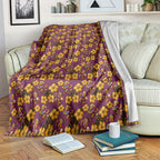 Brisbane Broncos Mascot Blanket Tropical Hibiscus Floral Seamless Rugby Mascot