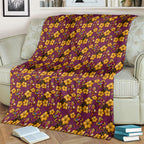 Brisbane Broncos Mascot Blanket Tropical Hibiscus Floral Seamless Rugby Mascot