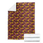Brisbane Broncos Mascot Blanket Tropical Hibiscus Floral Seamless Rugby Mascot