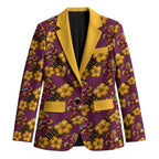 Brisbane Broncos Mascot Blazer Tropical Hibiscus Floral Seamless Rugby Mascot