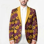 Brisbane Broncos Mascot Blazer Tropical Hibiscus Floral Seamless Rugby Mascot