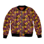 Brisbane Broncos Mascot Bomber Jacket Tropical Hibiscus Floral Seamless Rugby Mascot