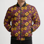 Brisbane Broncos Mascot Bomber Puffer Jacket Tropical Hibiscus Floral Seamless Rugby Mascot
