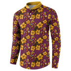 Brisbane Broncos Mascot Button Sweatshirt Tropical Hibiscus Floral Seamless Rugby Mascot