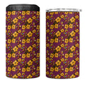 Brisbane Broncos Mascot 4 in 1 Can Cooler Tumbler Tropical Hibiscus Floral Seamless Rugby Mascot