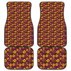 Brisbane Broncos Mascot Car Mats Tropical Hibiscus Floral Seamless Rugby Mascot