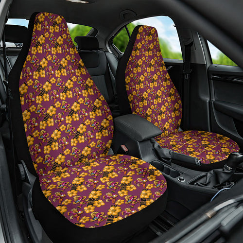 Brisbane Broncos Mascot Car Seat Cover Tropical Hibiscus Floral Seamless Rugby Mascot