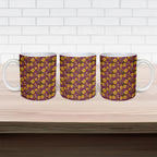Brisbane Broncos Mascot Ceramic Mug Tropical Hibiscus Floral Seamless Rugby Mascot