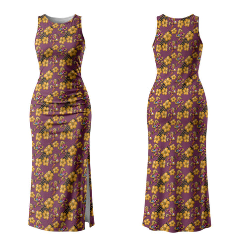 Brisbane Broncos Mascot Couples Matching Tank Maxi Dress and Hawaiian Shirt Tropical Hibiscus Floral Seamless Rugby Mascot
