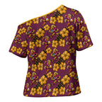 Brisbane Broncos Mascot Cross Shoulder Shirt Tropical Hibiscus Floral Seamless Rugby Mascot