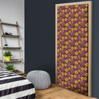 Brisbane Broncos Mascot Door Cover Tropical Hibiscus Floral Seamless Rugby Mascot