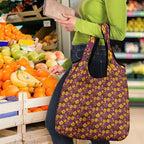 Brisbane Broncos Mascot Grocery Bag Tropical Hibiscus Floral Seamless Rugby Mascot