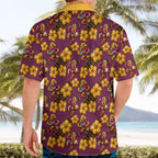 Brisbane Broncos Mascot Hawaiian Shirt Tropical Hibiscus Floral Seamless Rugby Mascot