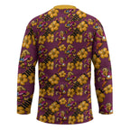 Brisbane Broncos Mascot Hockey Jersey Tropical Hibiscus Floral Seamless Rugby Mascot