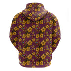 Brisbane Broncos Mascot Hoodie Tropical Hibiscus Floral Seamless Rugby Mascot