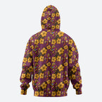 Brisbane Broncos Mascot Hoodie Tropical Hibiscus Floral Seamless Rugby Mascot