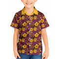 Brisbane Broncos Mascot Kid Hawaiian Shirt Tropical Hibiscus Floral Seamless Rugby Mascot
