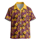 Brisbane Broncos Mascot Kid Hawaiian Shirt Tropical Hibiscus Floral Seamless Rugby Mascot