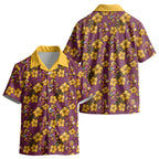 Brisbane Broncos Mascot Kid Hawaiian Shirt Tropical Hibiscus Floral Seamless Rugby Mascot