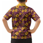 Brisbane Broncos Mascot Kid Hawaiian Shirt Tropical Hibiscus Floral Seamless Rugby Mascot
