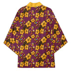 Brisbane Broncos Mascot Kimono Tropical Hibiscus Floral Seamless Rugby Mascot