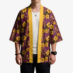Brisbane Broncos Mascot Kimono Tropical Hibiscus Floral Seamless Rugby Mascot