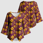 Brisbane Broncos Mascot Kimono Sleeve Blouse Tropical Hibiscus Floral Seamless Rugby Mascot